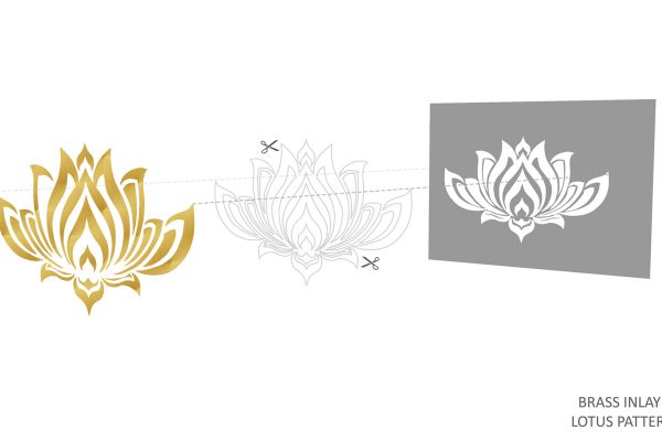 brass inlay lotus pattern